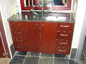 Royale Mahogany Melamine Vanity & Solid Mirror